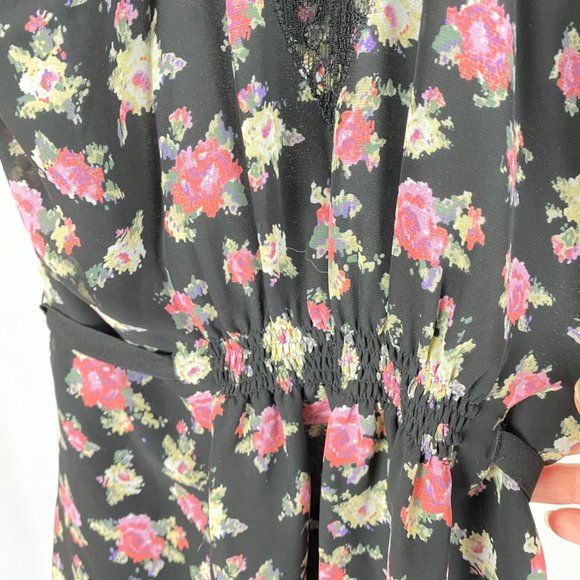 Guess Floral Loose Dress with Black Tie Up Belt - Picture 8 of 10